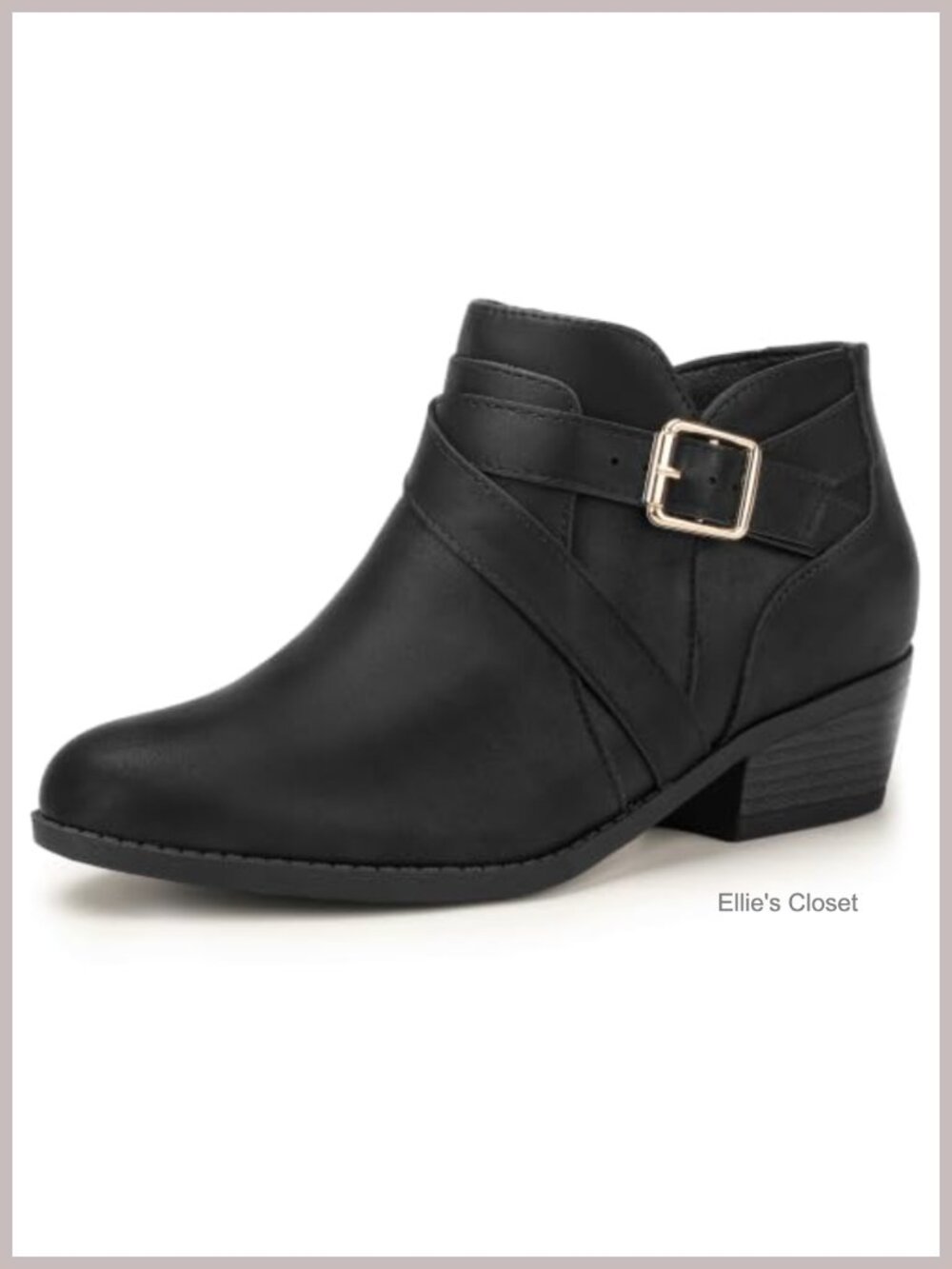 Womens Ankle Boots Low Chunky Block Heel Side Zip Dress Booties